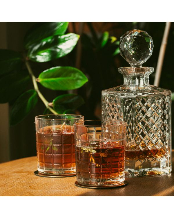 JULIA 6 Stück Symetric Kristall Whiskygläser mit dickem Boden
